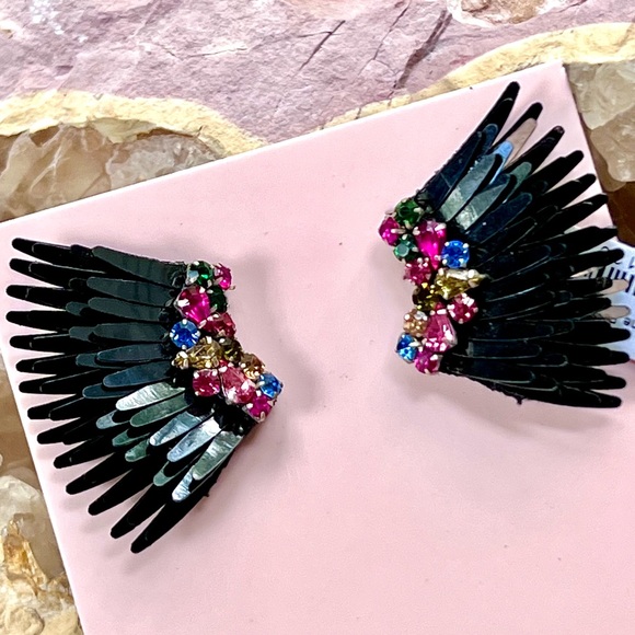πΊπHPππΊ NWT Mignonne Gavigan Mega Mini Madeline Earrings Black Multi - Picture 2 of 16